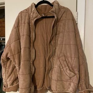 Free People Dolman Quilted Knit Cotton Jacket